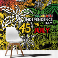 Personalized Vanuatu 45th Independence Anniversary Window Curtain Melanesian Pattern Reggae DT02 - Polynesian Pride