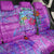 Dolphin Polynesia Back Car Seat Cover Hibiscus Tropical Wave - Purple Vibes