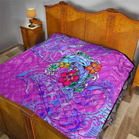 Dolphin Polynesia Quilt Hibiscus Tropical Wave - Purple Vibes DT02 - Polynesian Pride