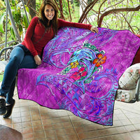 Dolphin Polynesia Quilt Hibiscus Tropical Wave - Purple Vibes DT02 - Polynesian Pride