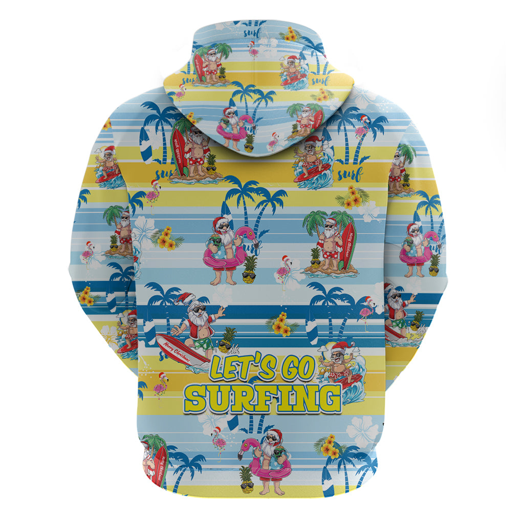 Surfing Christmas Hoodie Tropical Santa Let's Go Surfing DT02 - Polynesian Pride