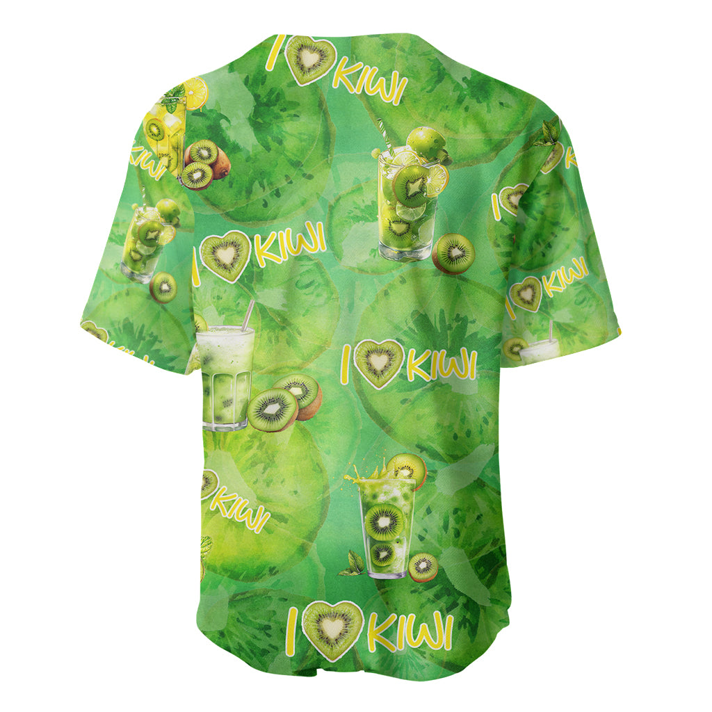 I Love Kiwi Baseball Jersey New Zealand Kiwi Fruit Summer Cocktail