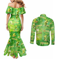 I Love Kiwi Couples Matching Mermaid Dress and Long Sleeve Button Shirt New Zealand Kiwi Fruit Summer Cocktail