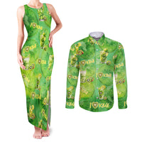 I Love Kiwi Couples Matching Tank Maxi Dress and Long Sleeve Button Shirt New Zealand Kiwi Fruit Summer Cocktail