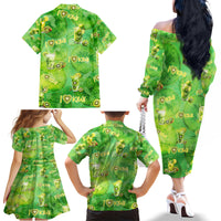 I Love Kiwi Family Matching Off The Shoulder Long Sleeve Dress and Hawaiian Shirt New Zealand Kiwi Fruit Summer Cocktail