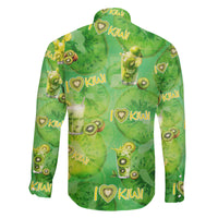 I Love Kiwi Family Matching Off The Shoulder Long Sleeve Dress and Hawaiian Shirt New Zealand Kiwi Fruit Summer Cocktail