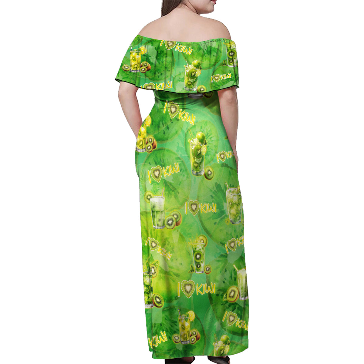 I Love Kiwi Family Matching Off Shoulder Maxi Dress and Hawaiian Shirt New Zealand Kiwi Fruit Summer Cocktail DT02 - Polynesian Pride