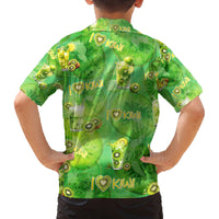 I Love Kiwi Family Matching Off Shoulder Short Dress and Hawaiian Shirt New Zealand Kiwi Fruit Summer Cocktail DT02 - Polynesian Pride
