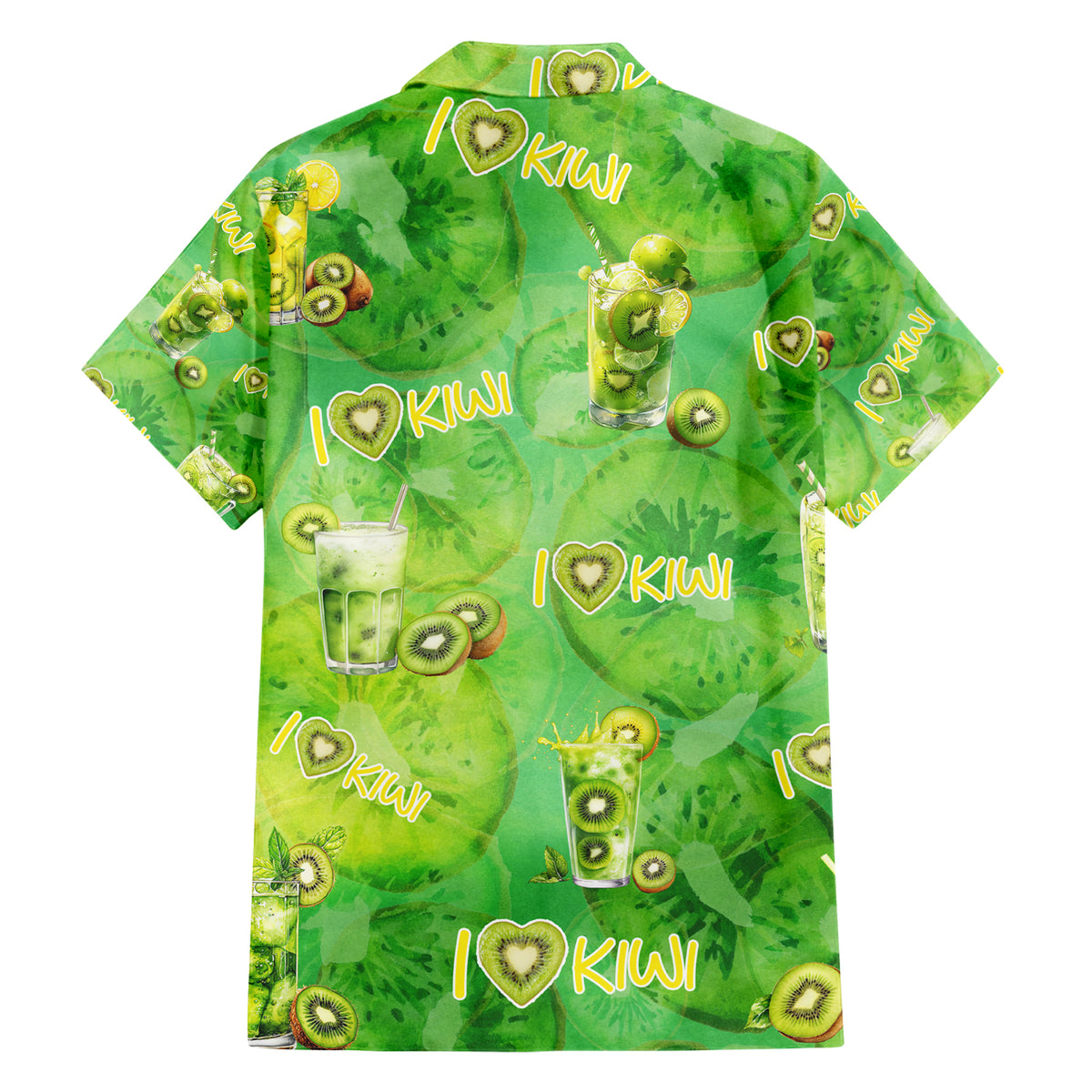 I Love Kiwi Family Matching Short Sleeve Bodycon Dress and Hawaiian Shirt New Zealand Kiwi Fruit Summer Cocktail DT02 - Polynesian Pride