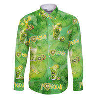I Love Kiwi Family Matching Short Sleeve Bodycon Dress and Hawaiian Shirt New Zealand Kiwi Fruit Summer Cocktail DT02 Dad's Shirt - Long Sleeve Green - Polynesian Pride