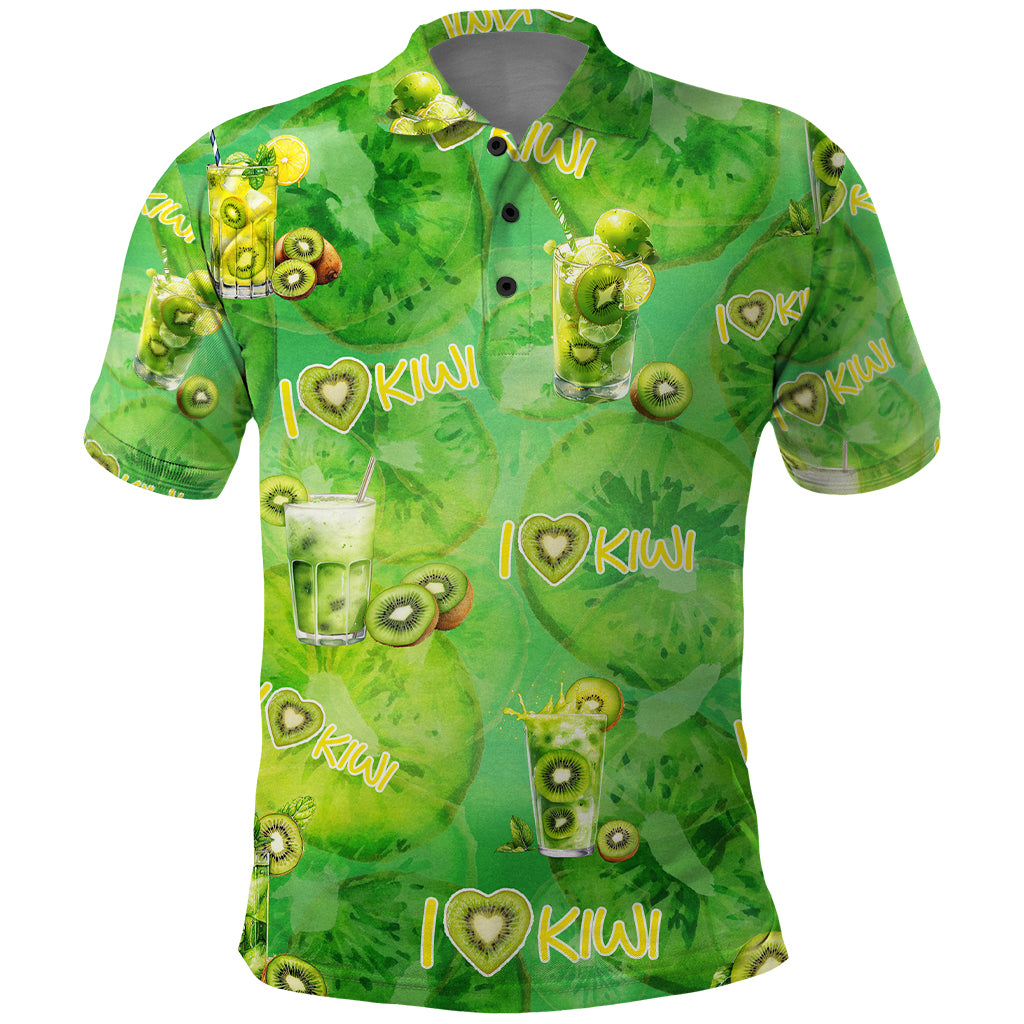 I Love Kiwi Polo Shirt New Zealand Kiwi Fruit Summer Cocktail