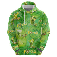 I Love Kiwi Zip Hoodie New Zealand Kiwi Fruit Summer Cocktail