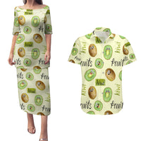 Kiwi Cute Humorous Couples Matching Puletasi and Hawaiian Shirt New Zealand Fruit DT02 Yellow - Polynesian Pride