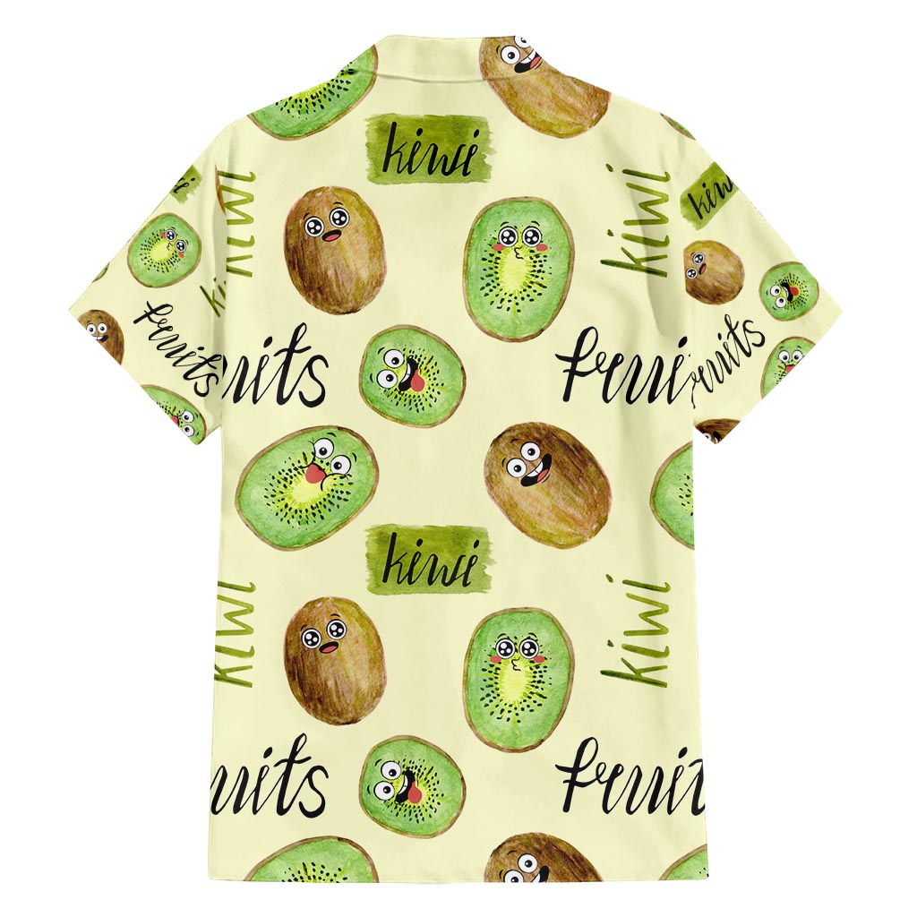 Kiwi Cute Humorous Family Matching Long Sleeve Bodycon Dress and Hawaiian Shirt New Zealand Fruit