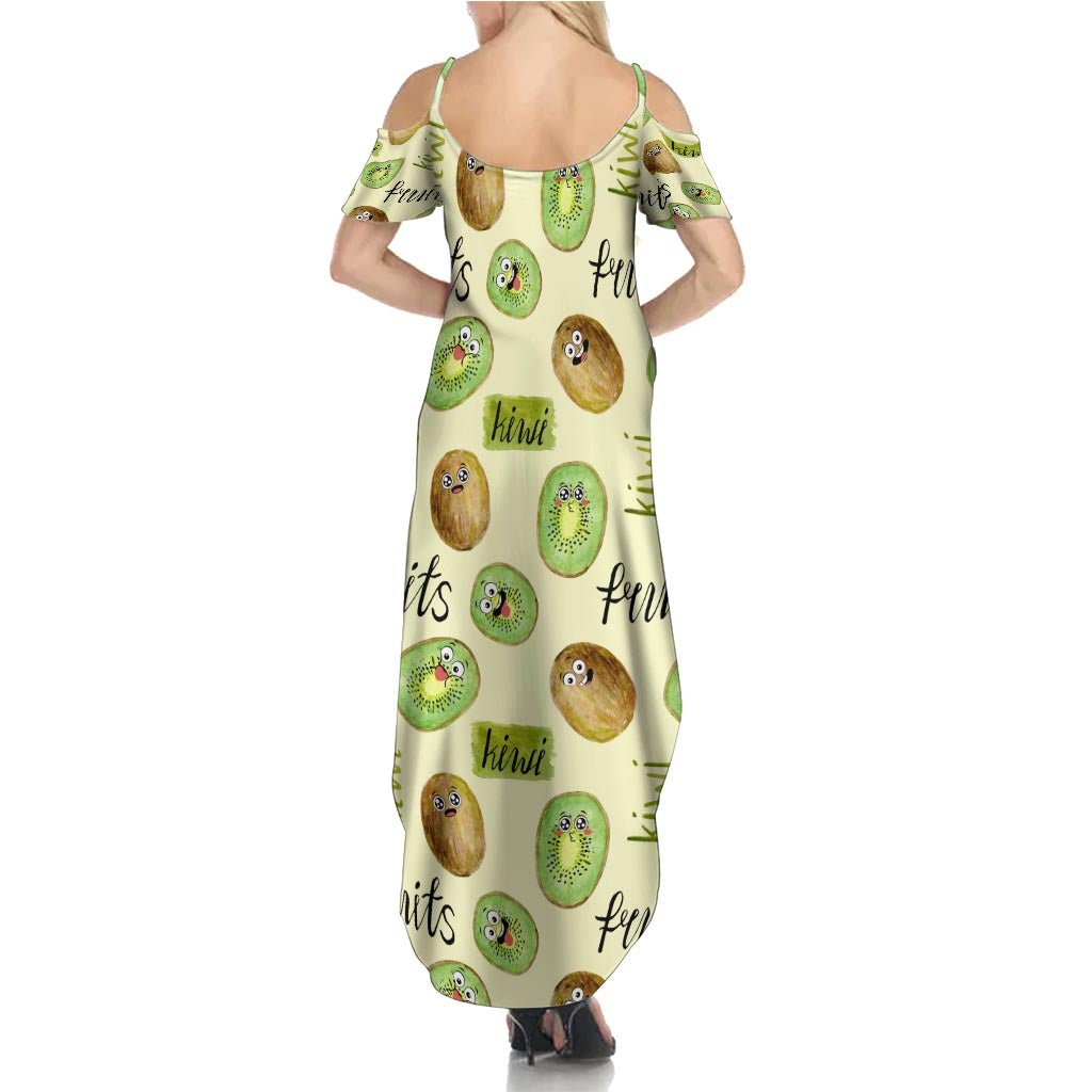 Kiwi Cute Humorous Summer Maxi Dress New Zealand Fruit