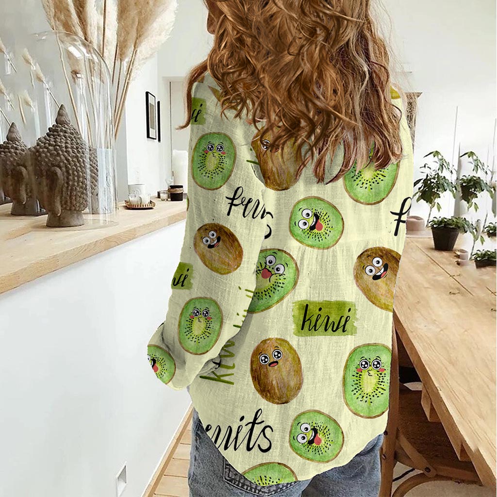Kiwi Cute Humorous Women Casual Shirt New Zealand Fruit DT02 - Polynesian Pride
