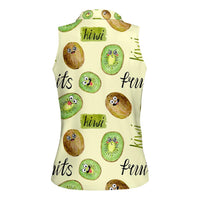 Kiwi Cute Humorous Women Sleeveless Polo Shirt New Zealand Fruit DT02 - Polynesian Pride