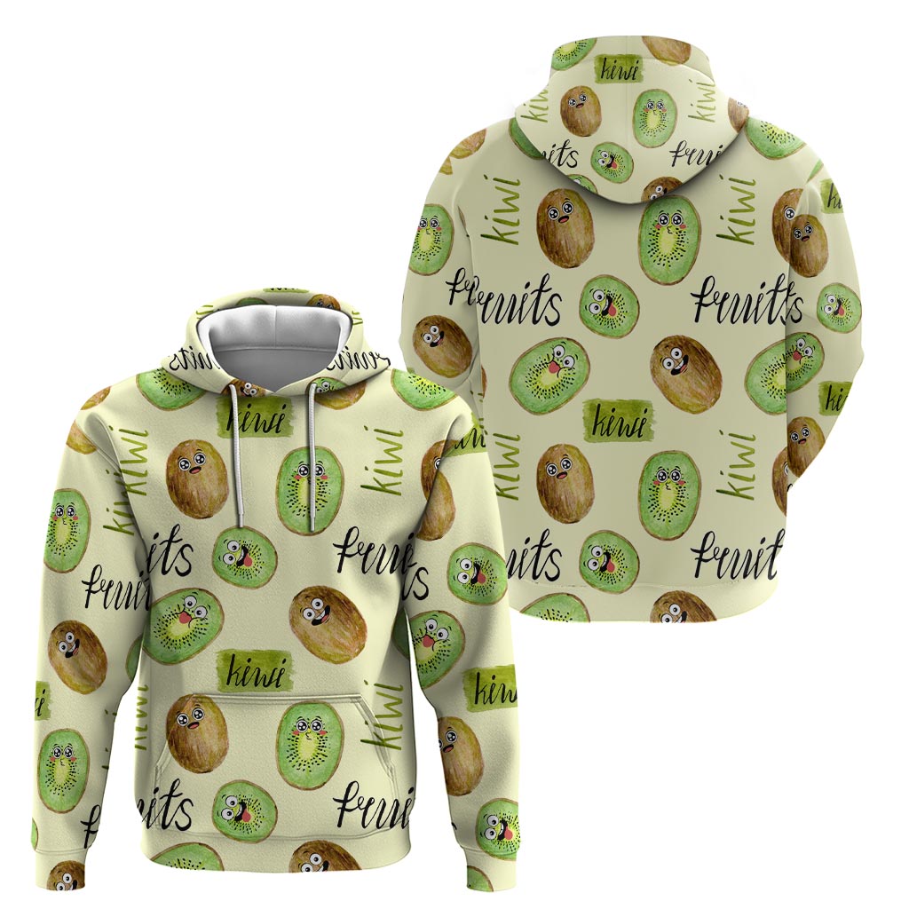 Kiwi Cute Humorous Zip Hoodie New Zealand Fruit