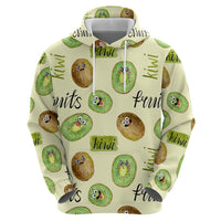 Kiwi Cute Humorous Zip Hoodie New Zealand Fruit