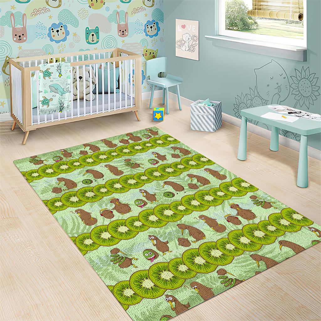 New Zealand Kiwi Fruit Witty Kiwi Bird Area Rug