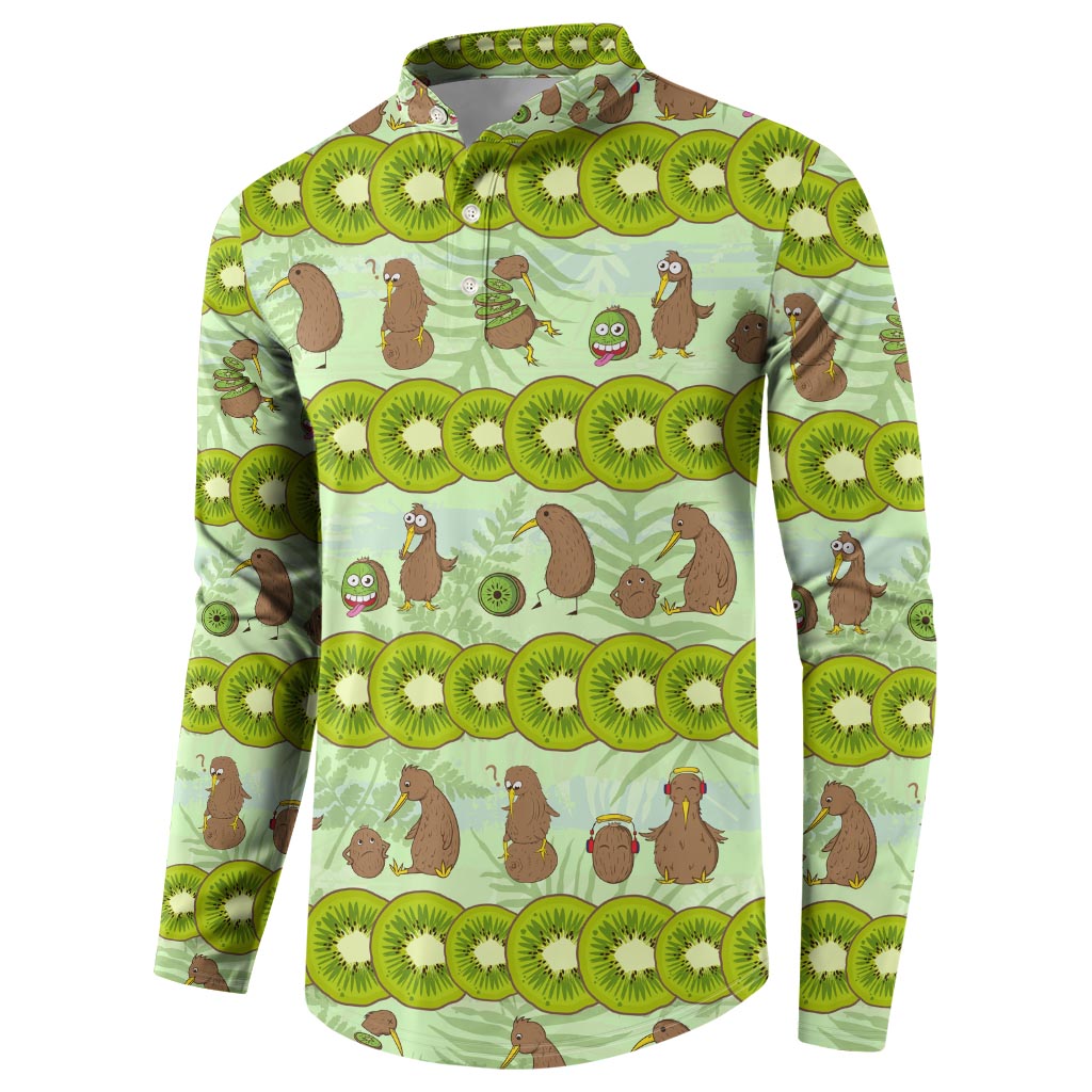 New Zealand Kiwi Fruit Witty Kiwi Bird Button Sweatshirt