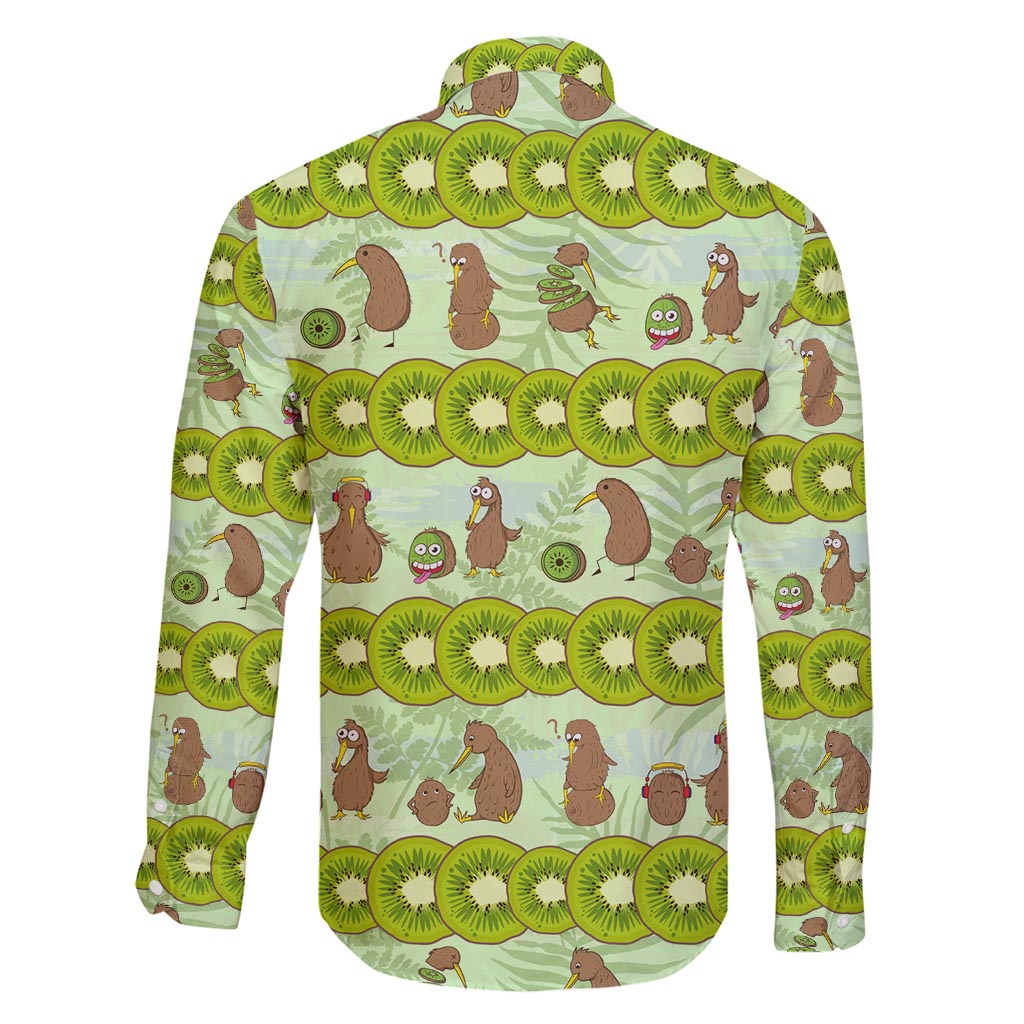 New Zealand Kiwi Fruit Witty Kiwi Bird Family Matching Long Sleeve Bodycon Dress and Hawaiian Shirt