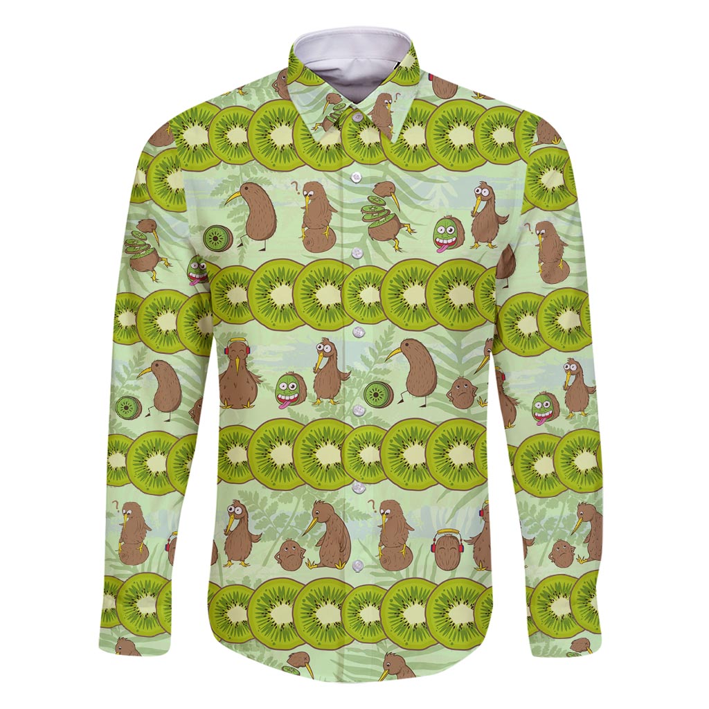 New Zealand Kiwi Fruit Witty Kiwi Bird Family Matching Off Shoulder Short Dress and Hawaiian Shirt