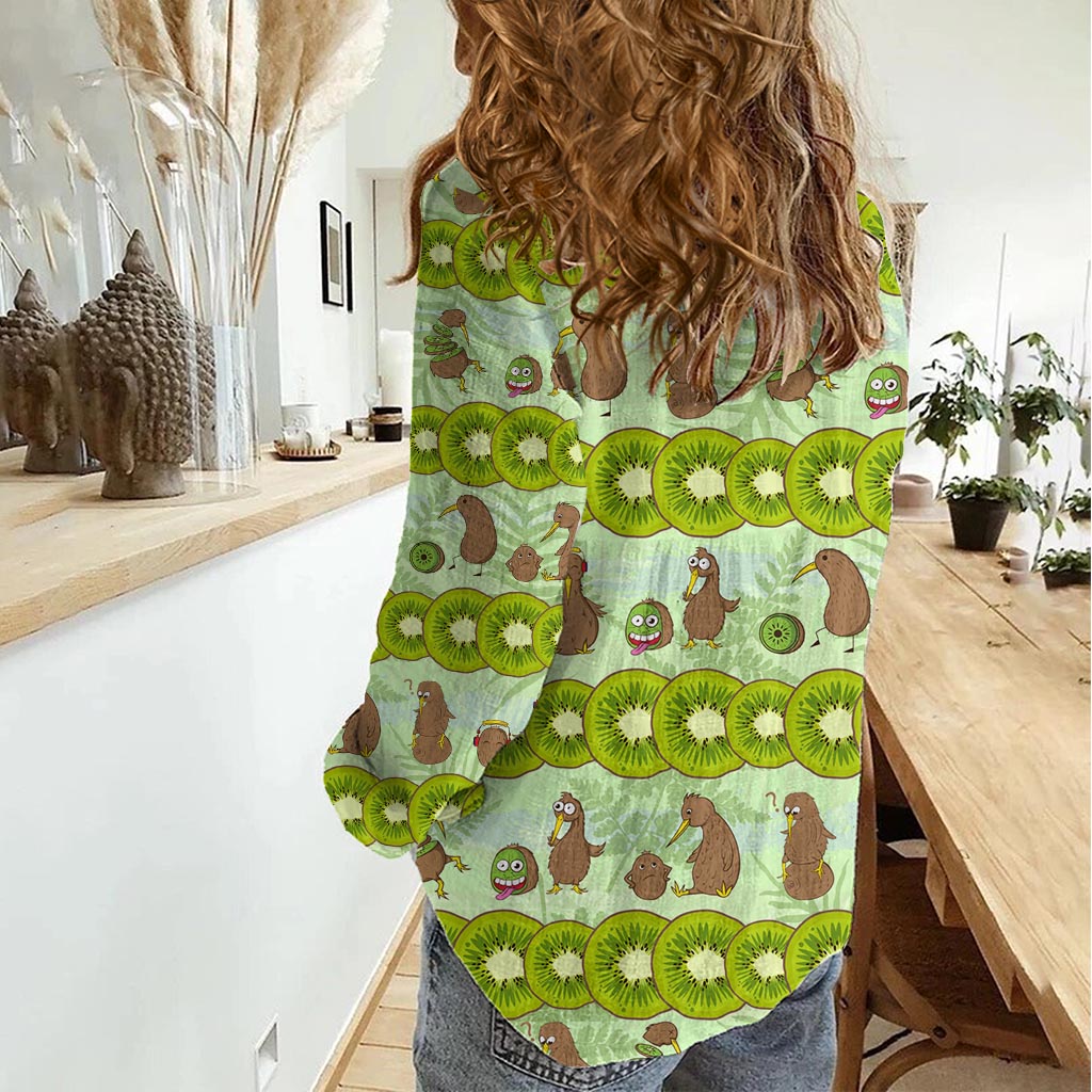 New Zealand Kiwi Fruit Witty Kiwi Bird Women Casual Shirt DT02 - Polynesian Pride