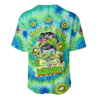 Just a Girl Who Loves Kiwis Baseball Jersey New Zealand Tie Dye DT02 - Polynesian Pride
