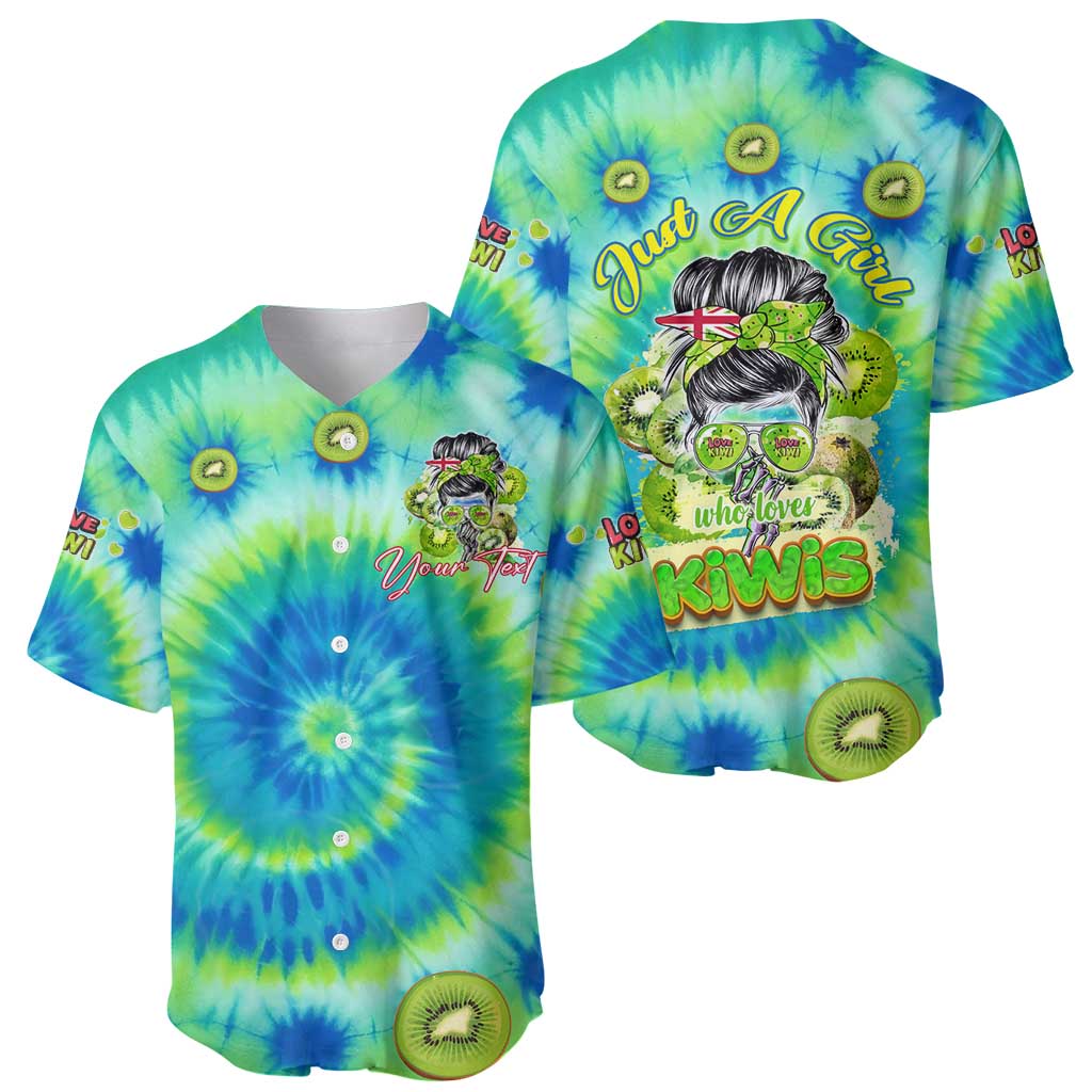 Just a Girl Who Loves Kiwis Baseball Jersey New Zealand Tie Dye DT02 - Polynesian Pride