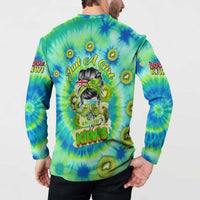 Just a Girl Who Loves Kiwis Button Sweatshirt New Zealand Tie Dye