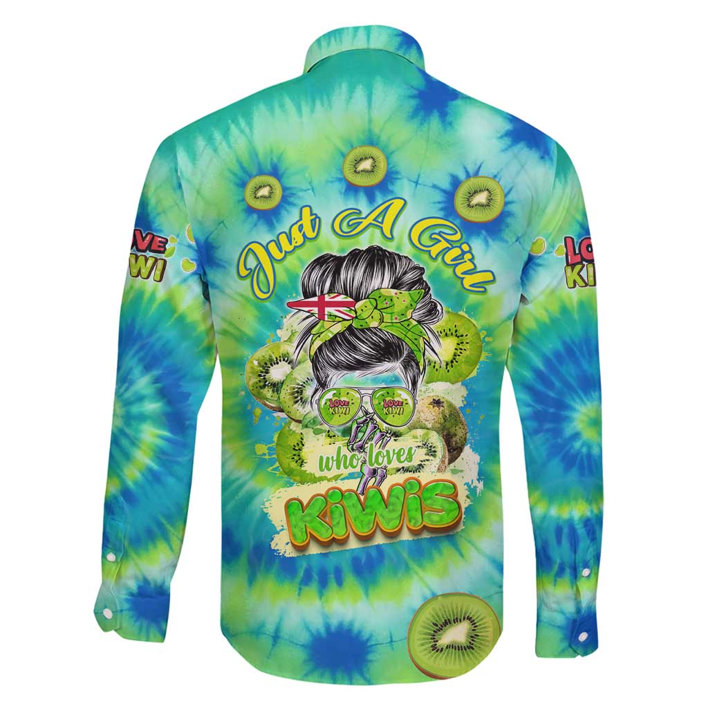 Just a Girl Who Loves Kiwis Family Matching Long Sleeve Bodycon Dress and Hawaiian Shirt New Zealand Tie Dye