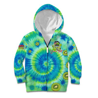 Just a Girl Who Loves Kiwis Kid Hoodie New Zealand Tie Dye