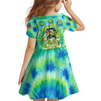 Just a Girl Who Loves Kiwis Kid Short Sleeve Dress New Zealand Tie Dye