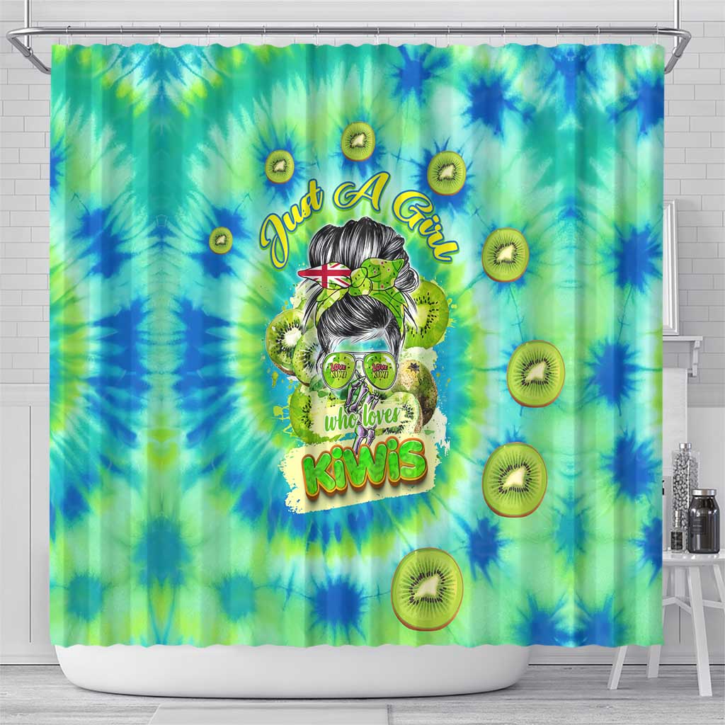 Just a Girl Who Loves Kiwis Shower Curtain New Zealand Tie Dye DT02 - Polynesian Pride