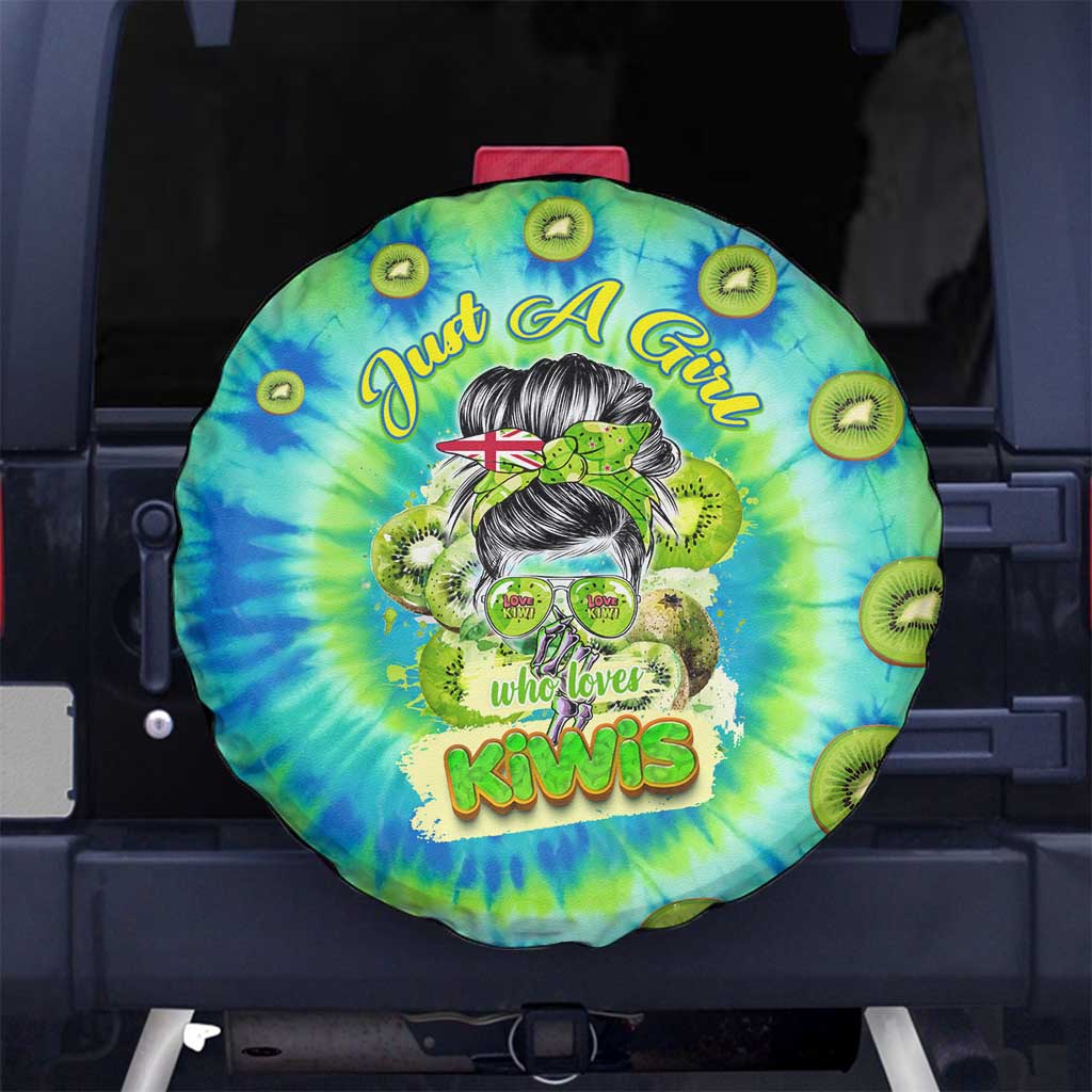 Just a Girl Who Loves Kiwis Spare Tire Cover New Zealand Tie Dye