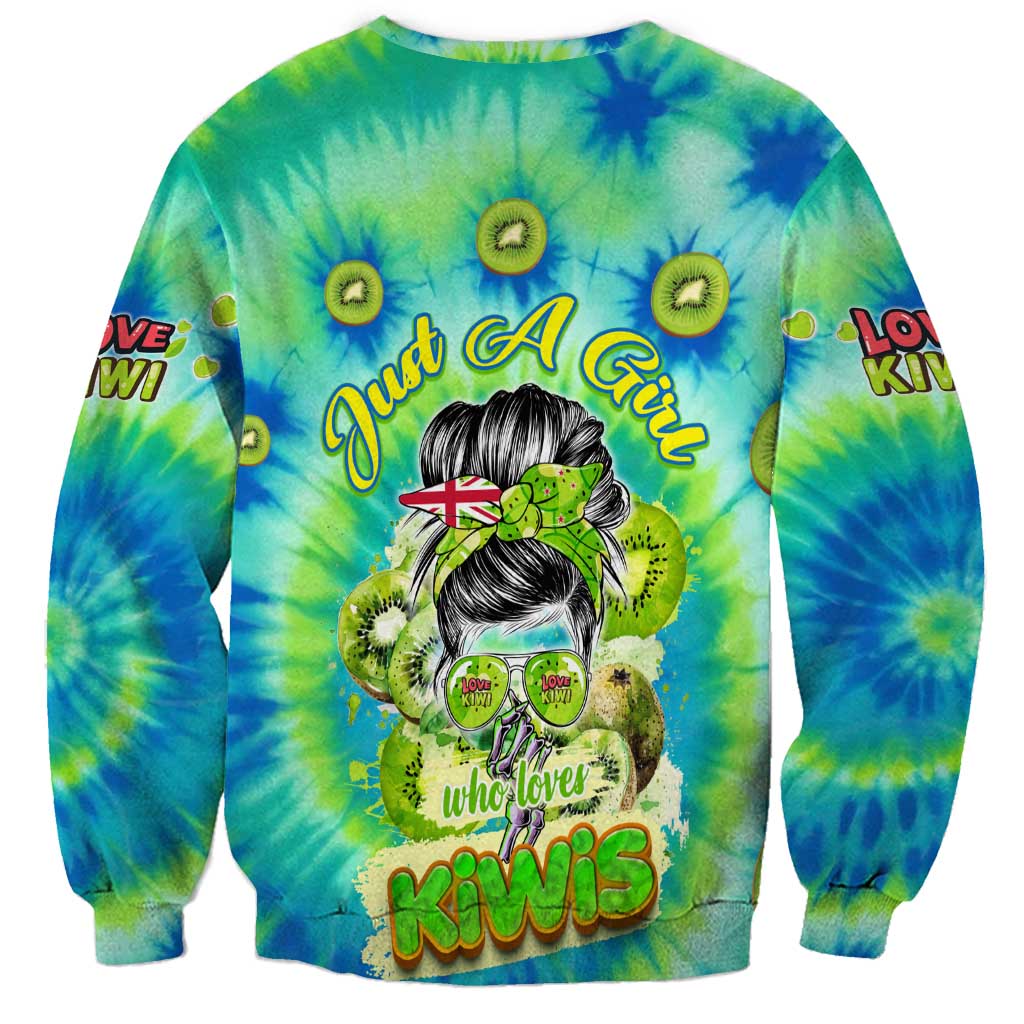 Just a Girl Who Loves Kiwis Sweatshirt New Zealand Tie Dye DT02 - Polynesian Pride