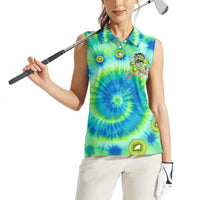 Just a Girl Who Loves Kiwis Women Sleeveless Polo Shirt New Zealand Tie Dye DT02 - Polynesian Pride