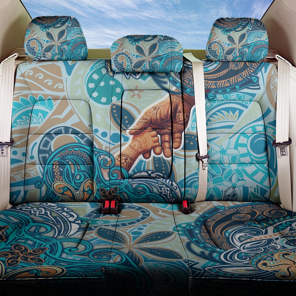 Hand In Hand Father's Day Polynesian Back Car Seat Cover Tribal Flower Pattern