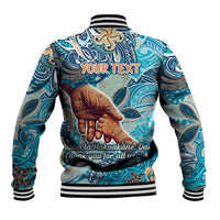 Hand In Hand Father's Day Polynesian Baseball Jacket Tribal Flower Pattern DT02 - Polynesian Pride