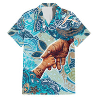 Hand In Hand Father's Day Polynesian Family Matching Mermaid Dress and Hawaiian Shirt Tribal Flower Pattern