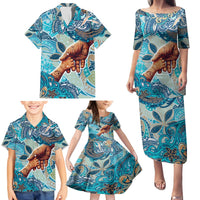 Hand In Hand Father's Day Polynesian Family Matching Puletasi and Hawaiian Shirt Tribal Flower Pattern DT02 - Polynesian Pride
