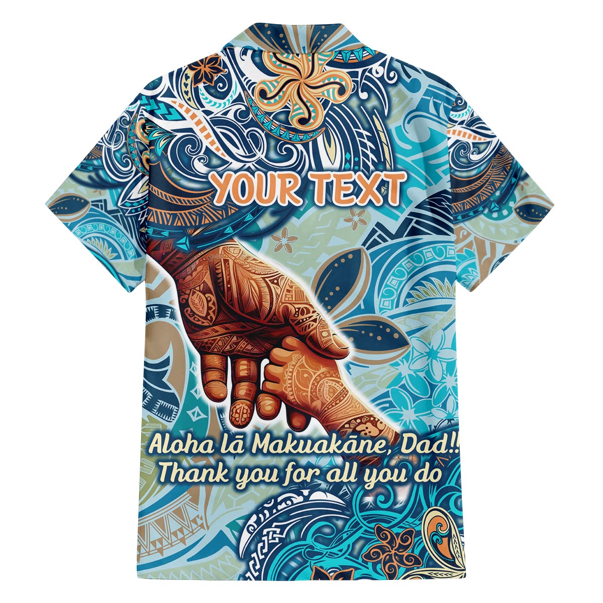 Hand In Hand Father's Day Polynesian Family Matching Puletasi and Hawaiian Shirt Tribal Flower Pattern DT02 - Polynesian Pride