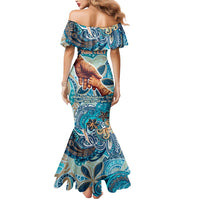 Hand In Hand Father's Day Polynesian Mermaid Dress Tribal Flower Pattern DT02 - Polynesian Pride