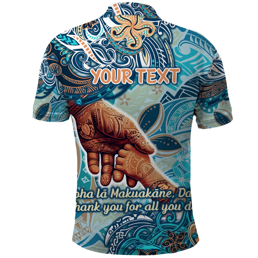 Hand In Hand Father's Day Polynesian Polo Shirt Tribal Flower Pattern