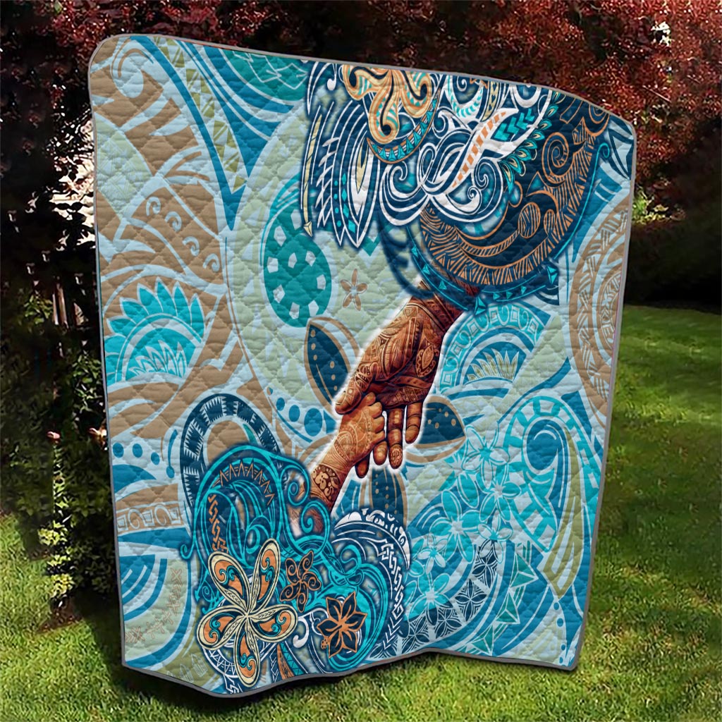 Hand In Hand Father's Day Polynesian Quilt Tribal Flower Pattern DT02 - Polynesian Pride