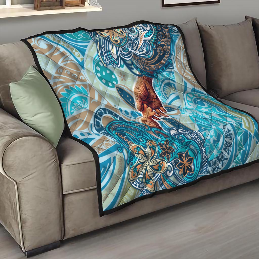 Hand In Hand Father's Day Polynesian Quilt Tribal Flower Pattern DT02 - Polynesian Pride
