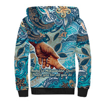 Hand In Hand Father's Day Polynesian Sherpa Hoodie Tribal Flower Pattern