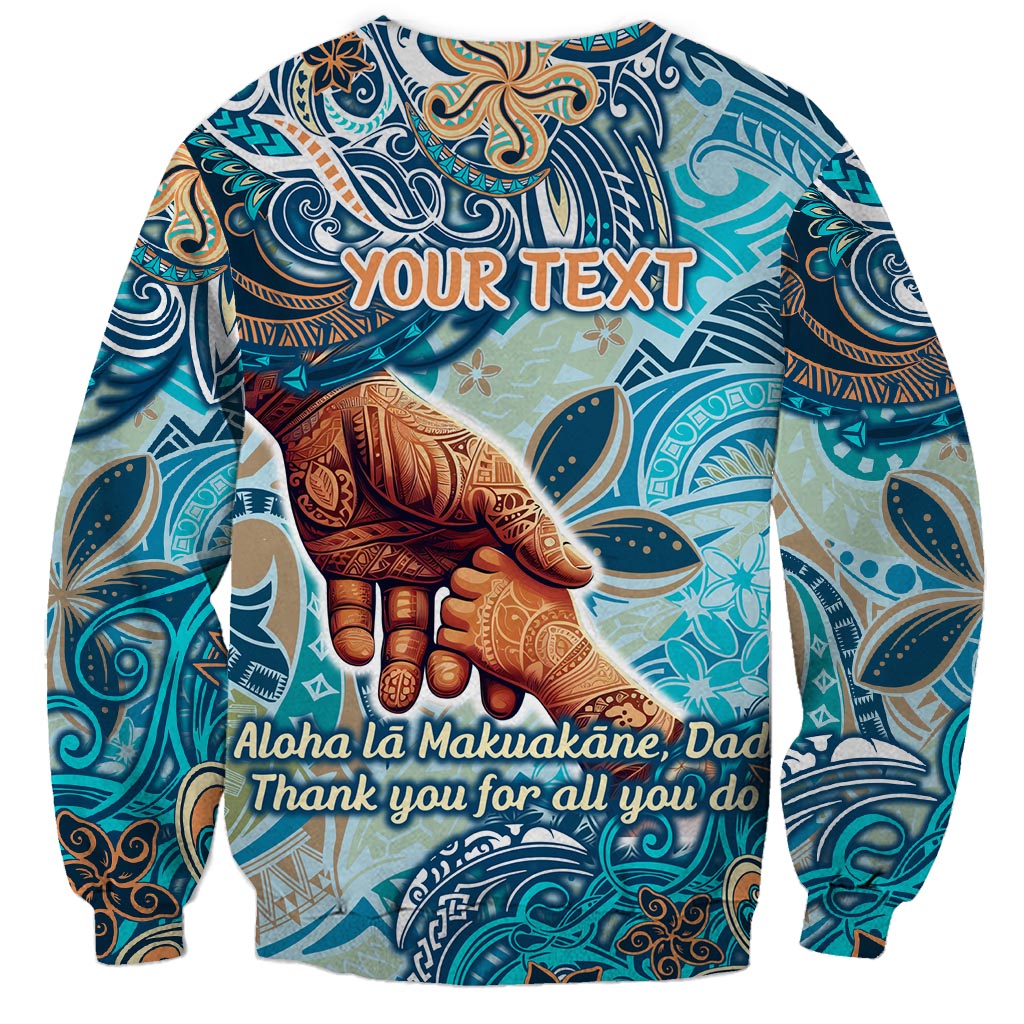 Hand In Hand Father's Day Polynesian Sweatshirt Tribal Flower Pattern DT02 - Polynesian Pride