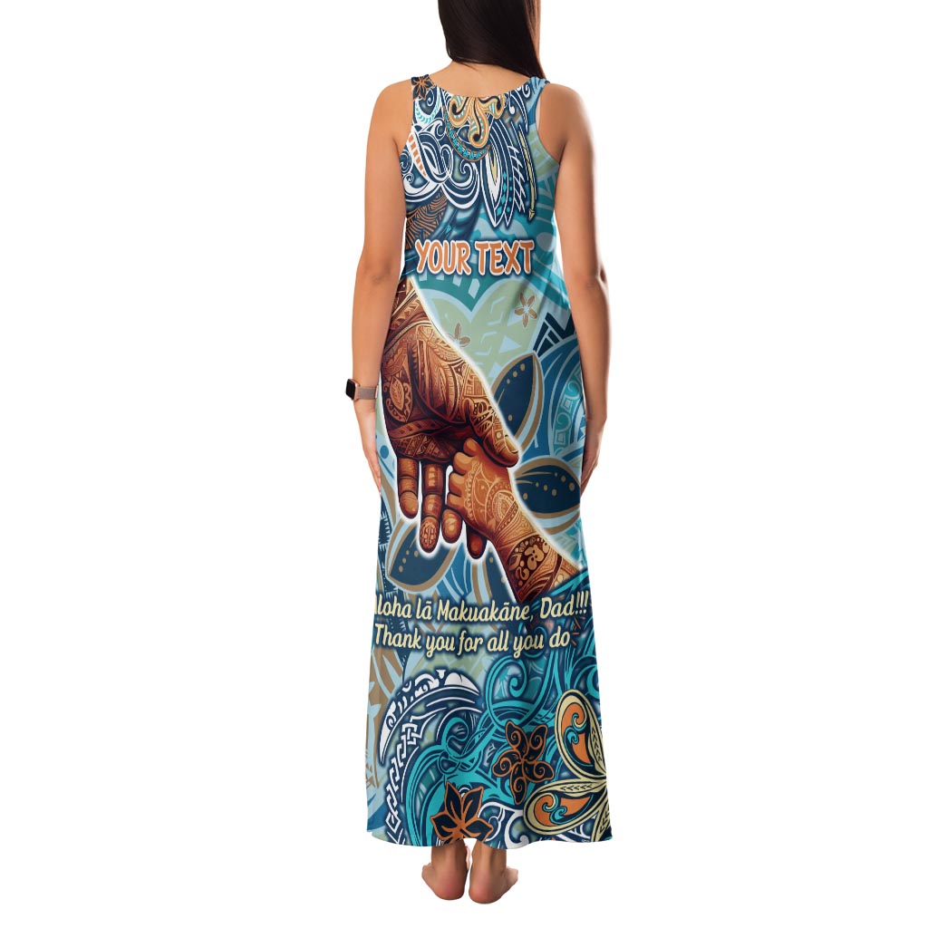 Hand In Hand Father's Day Polynesian Tank Maxi Dress Tribal Flower Pattern DT02 - Polynesian Pride